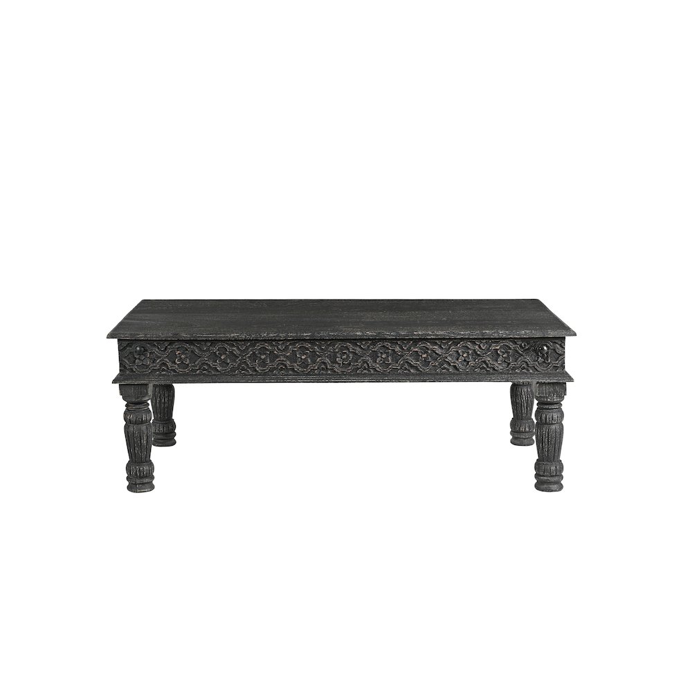 Eldris 2-piece Carved Solid Wood Living Room Table Set. Picture 3