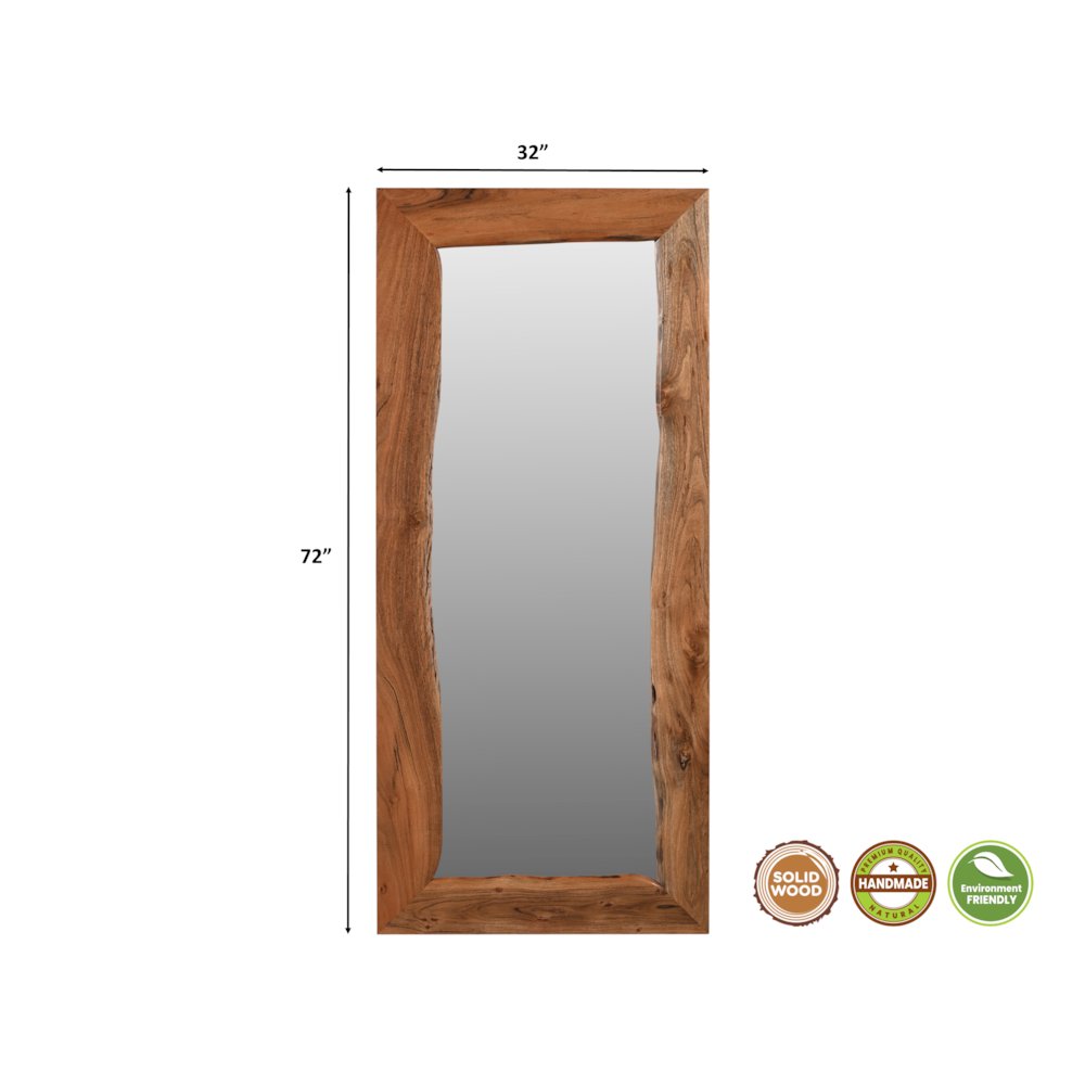 Oren 72" Live Edge Solid Wood Accent Mirror. Picture 5