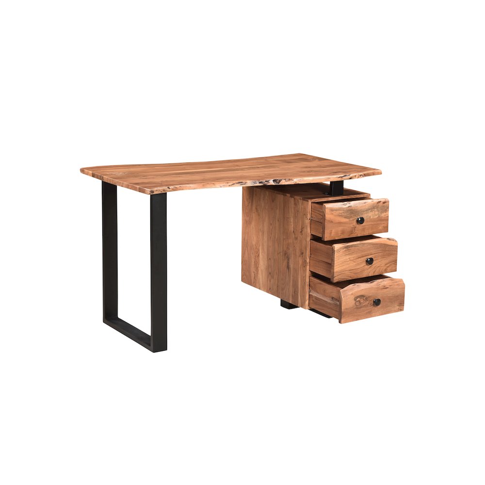 Oren 3-drawer Live Edge Solid Wood Writing Desk. Picture 4