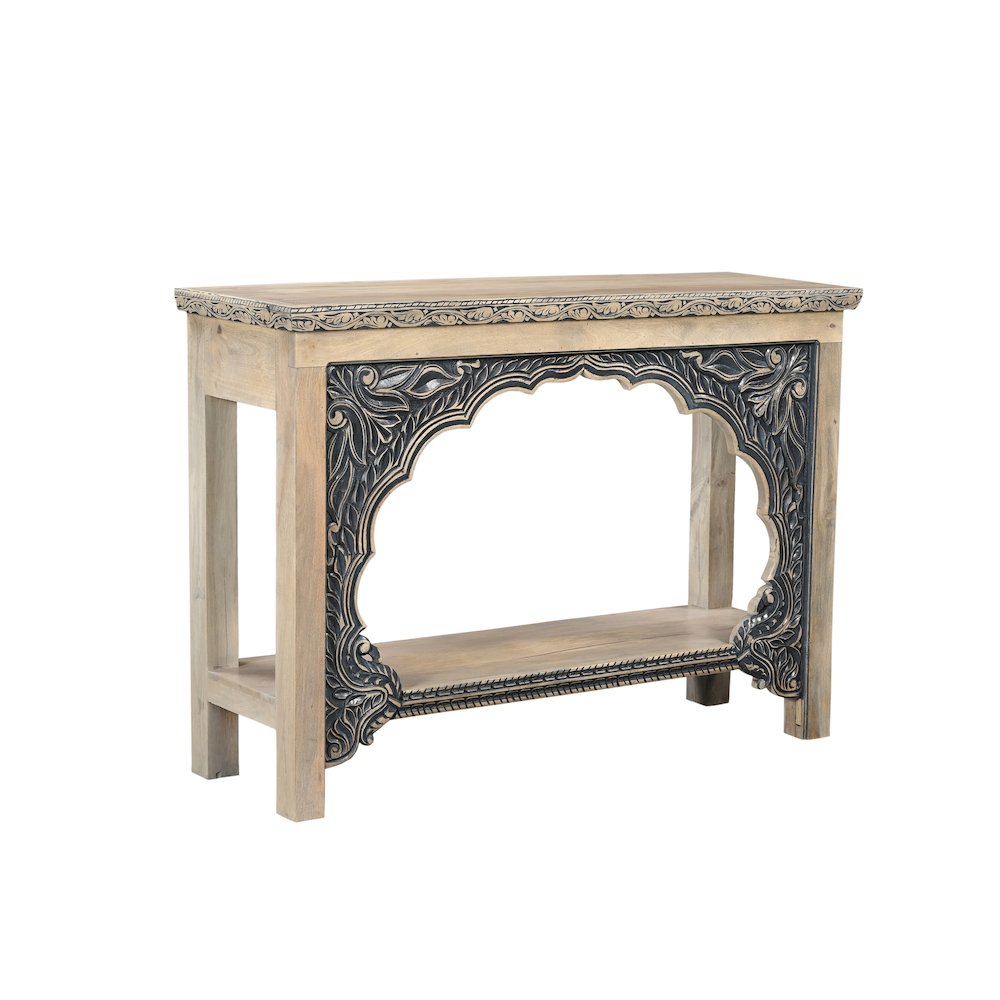 Grayson Carved Solid Wood Console Table. Picture 2