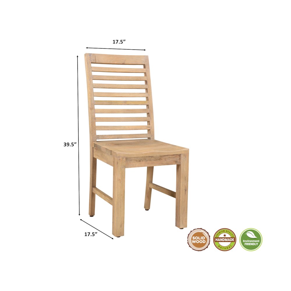 Reed Ladder Back Solid Wood Dining Chairs (Set of 2). Picture 7