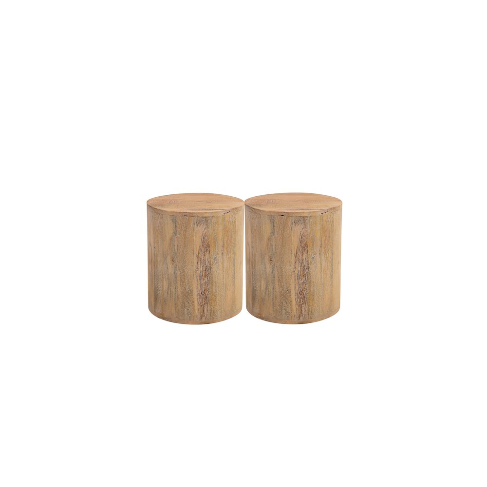 Reed Solid Wood Drum Coffee Table. Picture 5