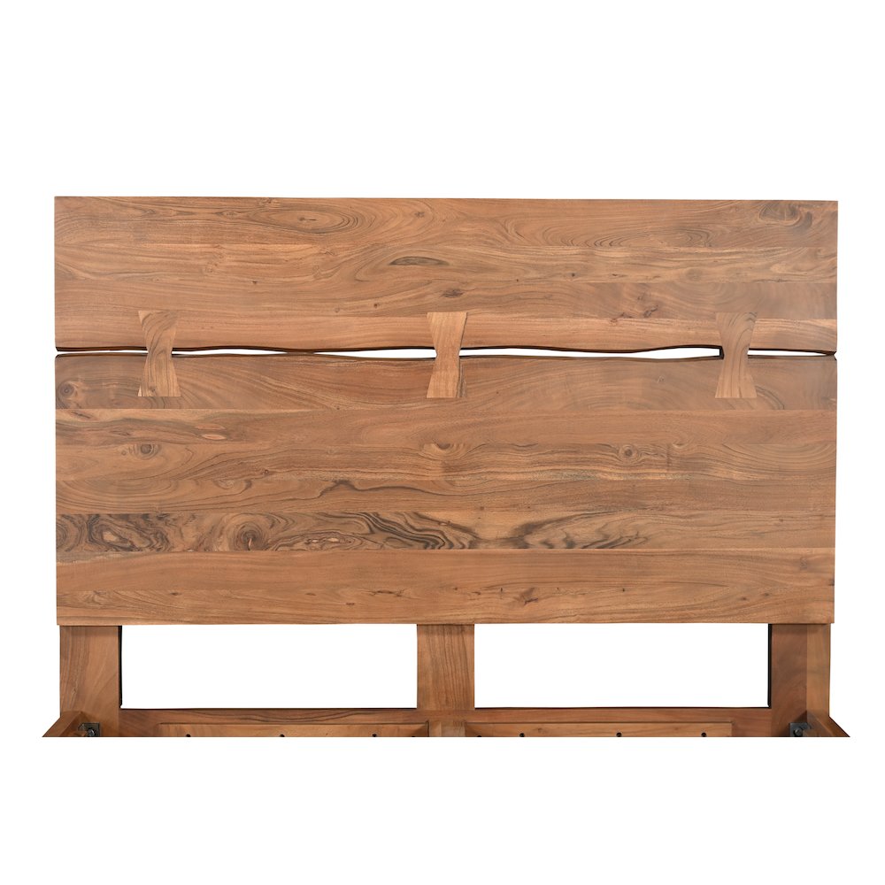 Ferris Live Edge Solid Wood Queen Panel Bed. Picture 4
