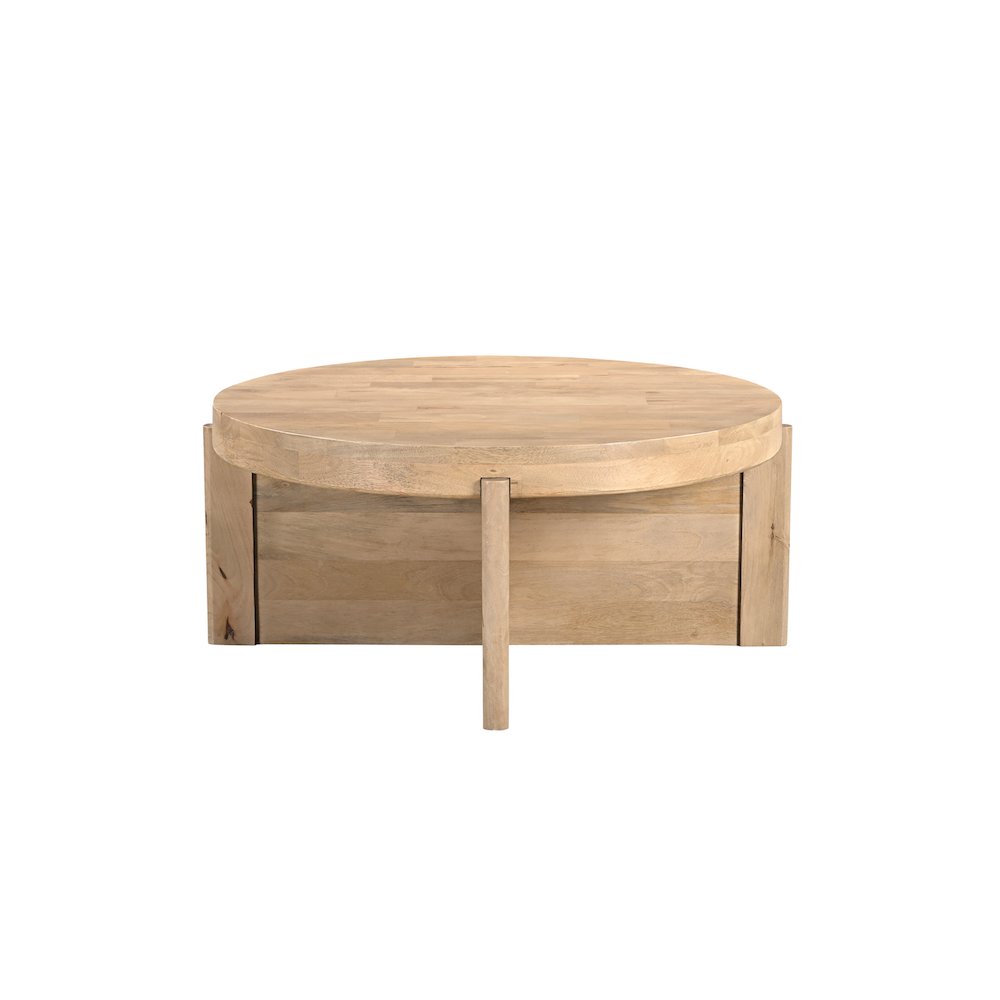 Adrien Round Solid Wood Coffee Table. Picture 2