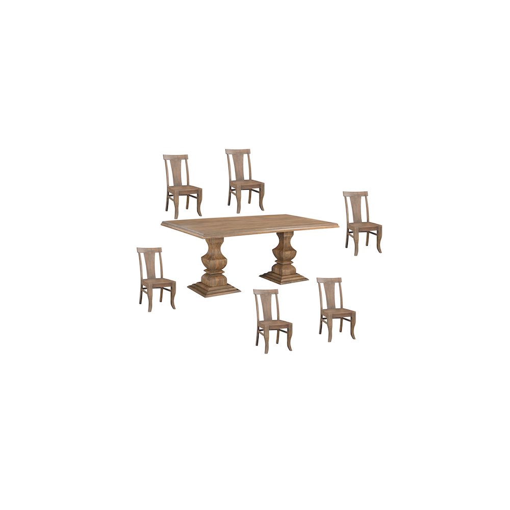 Adrien 7-piece Solid Wood Dining Set. Picture 1
