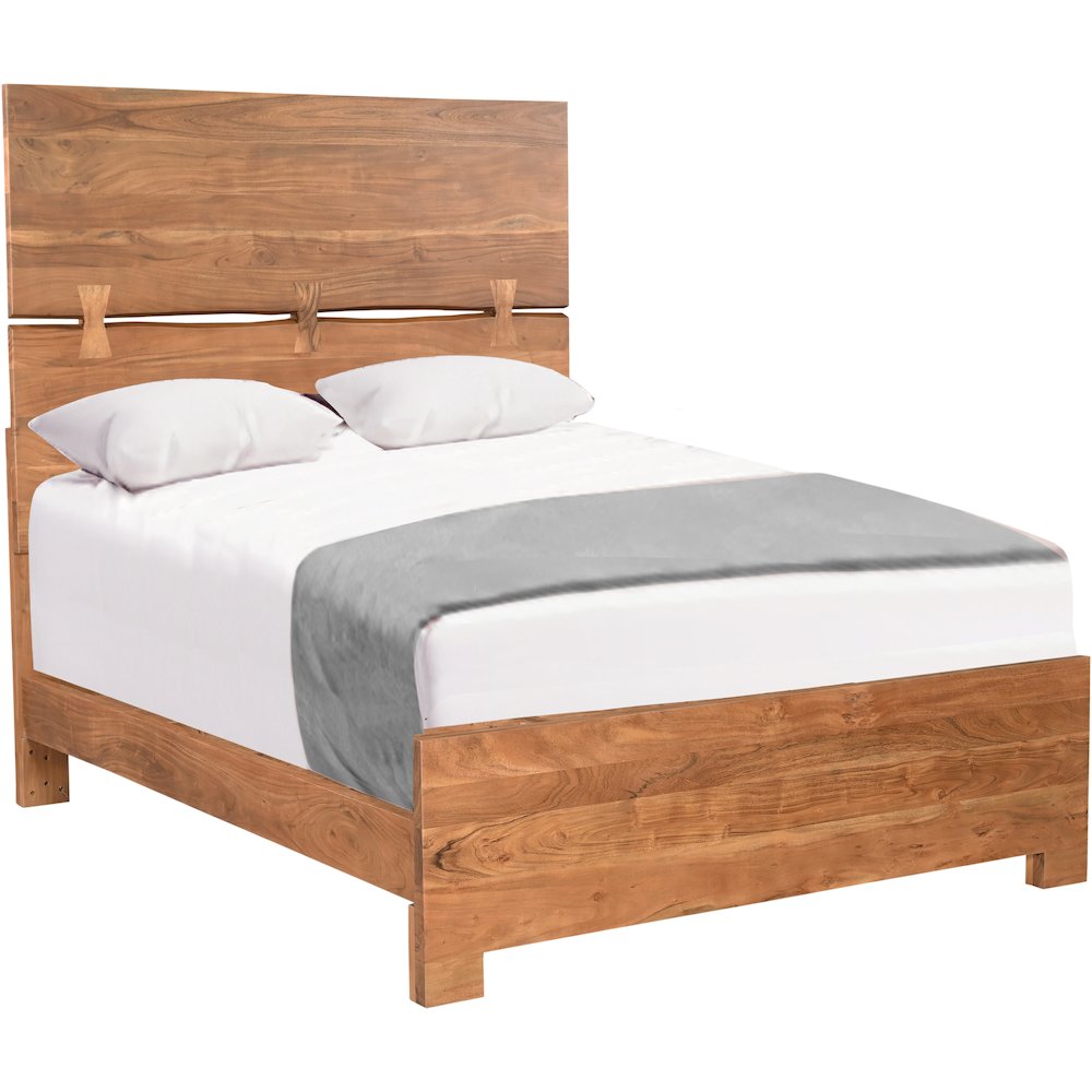 Ferris Live Edge Solid Wood Queen Panel Bed. Picture 1