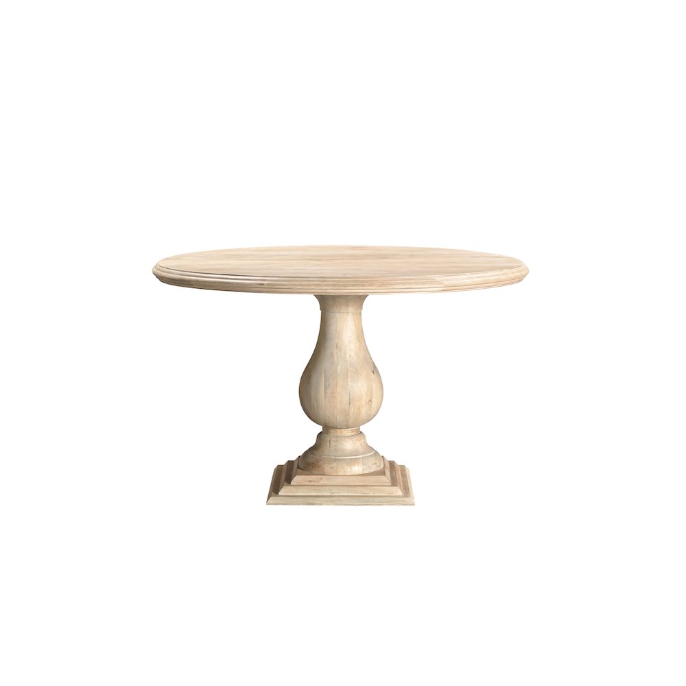 Adrien 48" Round Solid Wood Pedestal Dining Table. Picture 3