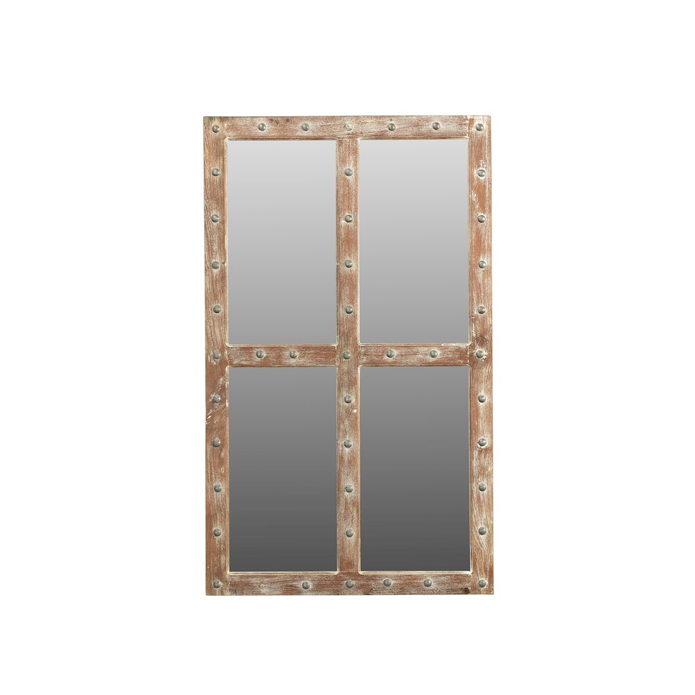 60" Windowpane Solid Wood Accent Mirror. Picture 1