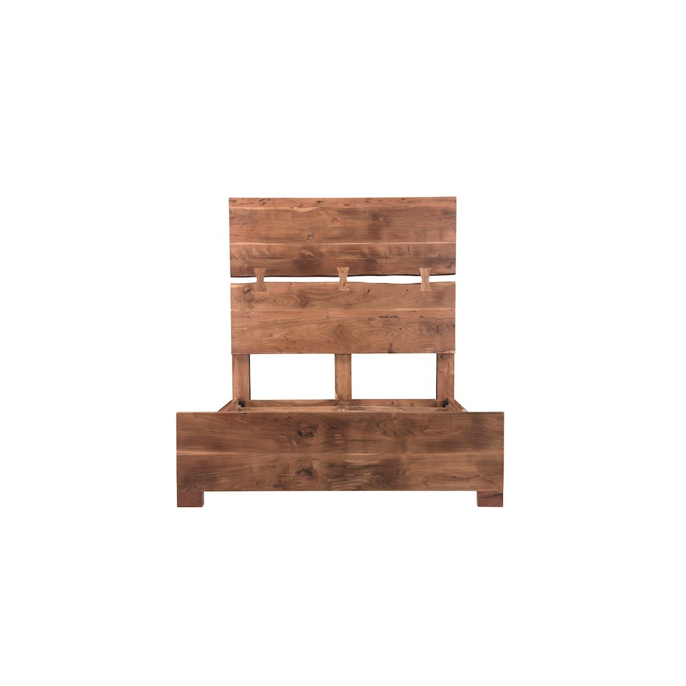 Oren Live Edge Solid Wood Queen Panel Bed. Picture 3