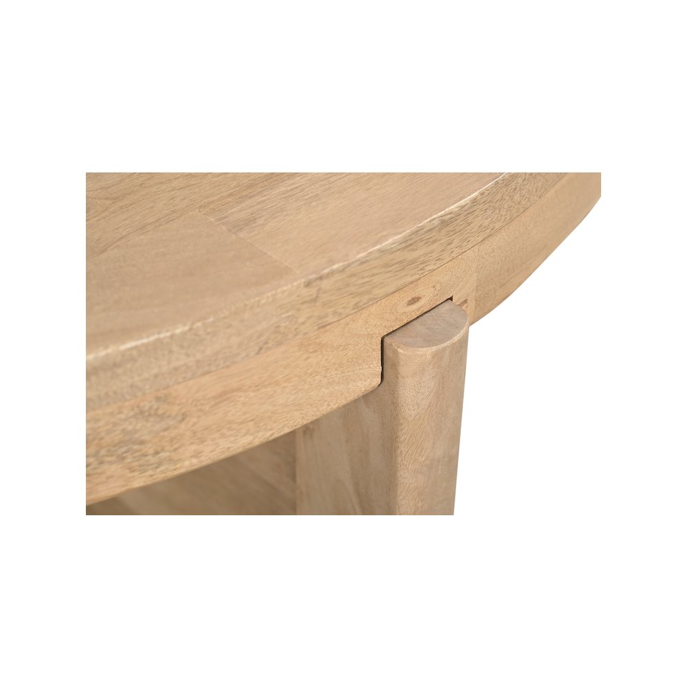 Adrien Round Solid Wood End Table. Picture 3