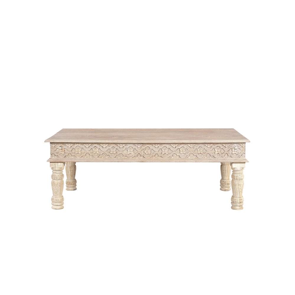 Eldris 3-piece Carved Solid Wood Living Room Table Set. Picture 3
