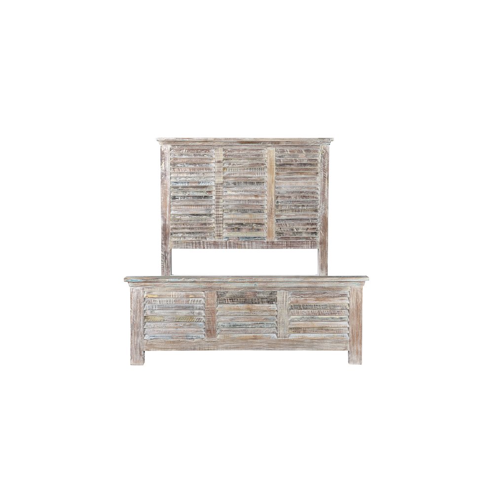 Prescott Shutter Solid Wood King Panel Bed. Picture 3