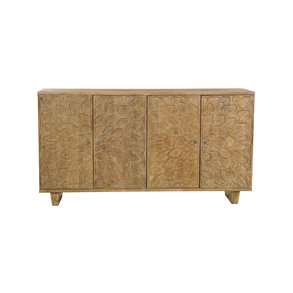 Renith 4-door Carved Solid Wood Sideboard. Picture 3
