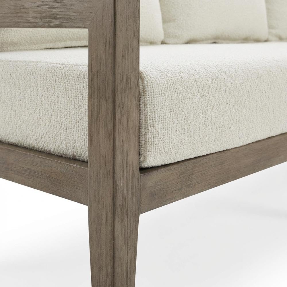 Beige Outdoor Sofa, 3-Seat Patio Couch With Aluminum Frame Design. Picture 6