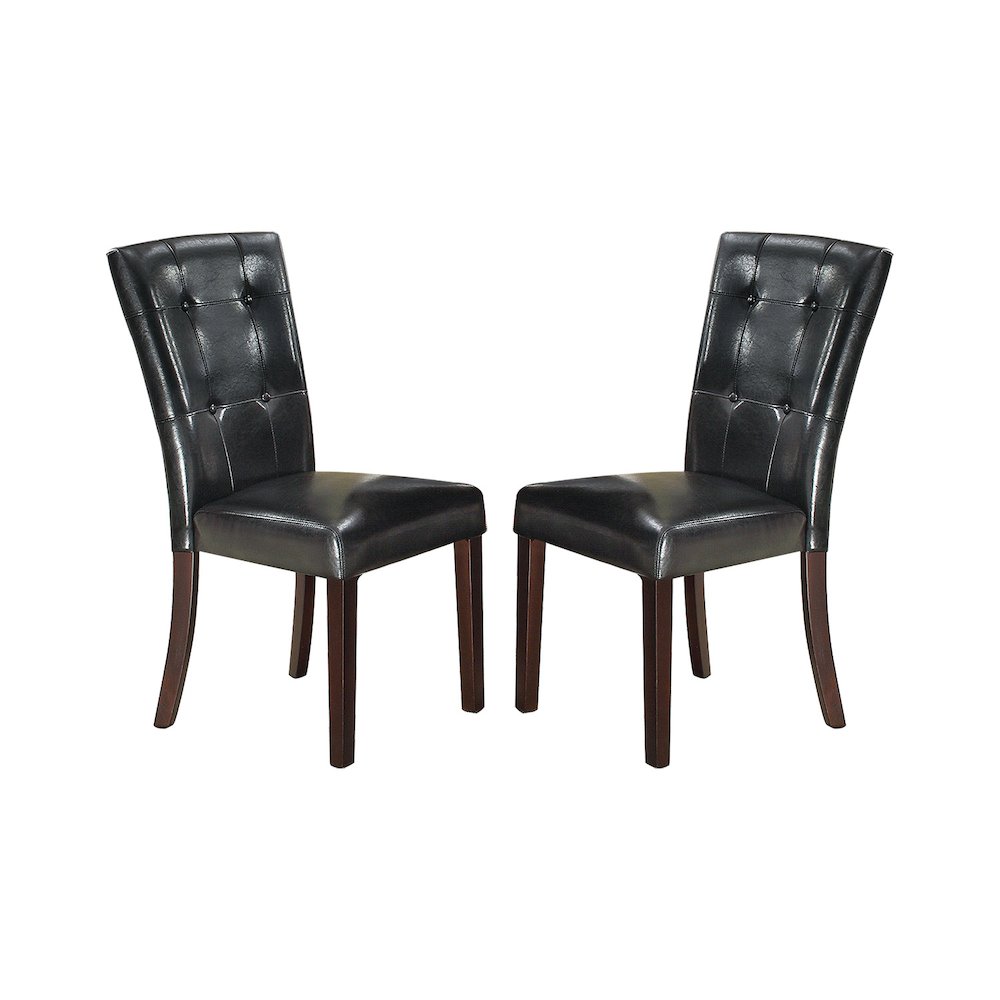 Leather Upholstered Dining Chair, Black(Set of 2). Picture 1
