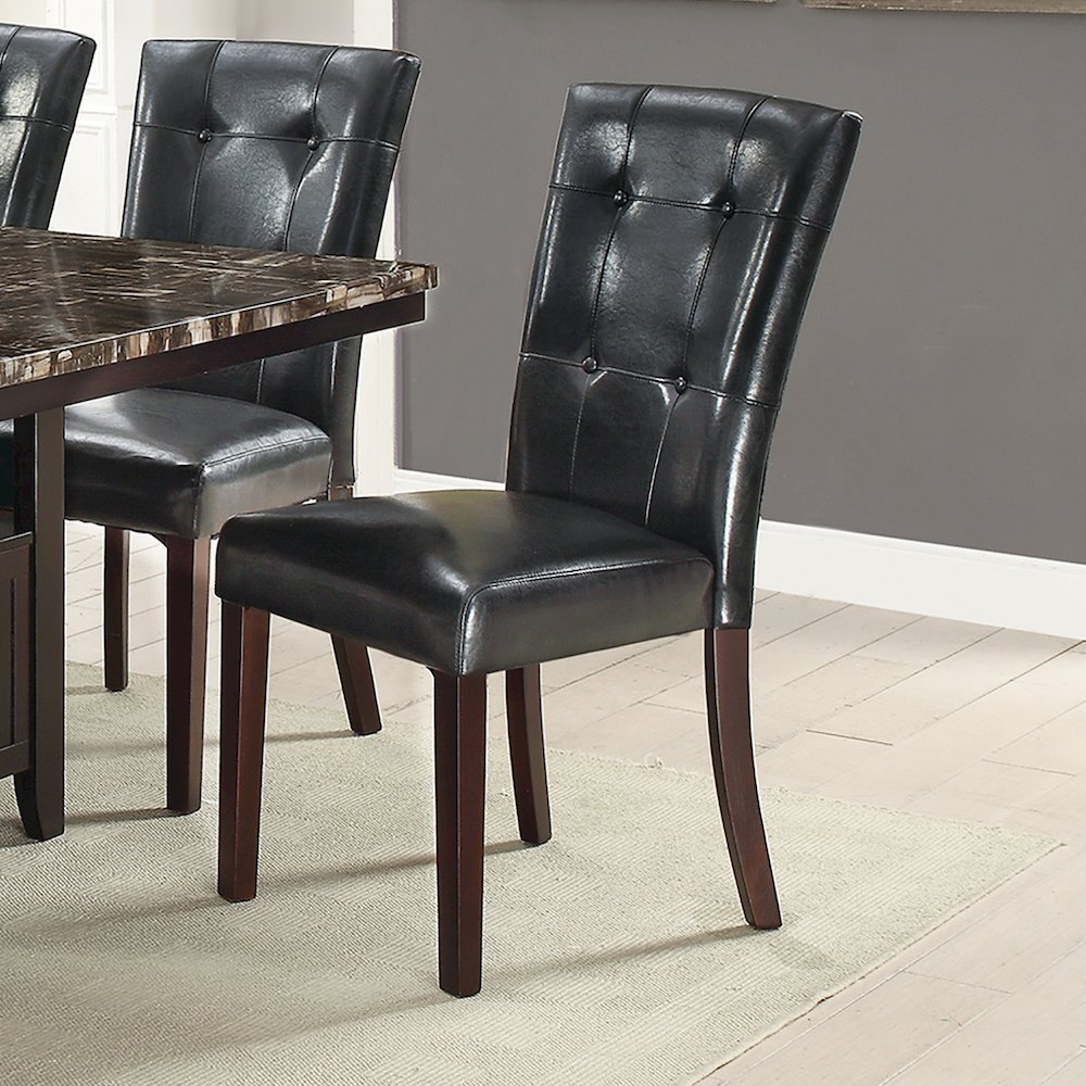 Leather Upholstered Dining Chair, Black(Set of 2). Picture 2