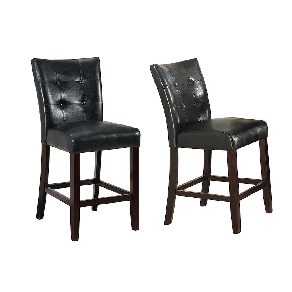 Leather Upholstered High Dining Chair, Black(Set of 2). Picture 1