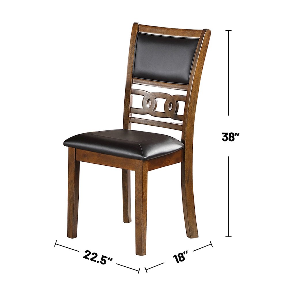 Set of 2 Upholstered Dining Chair in Walnut Finish. Picture 3