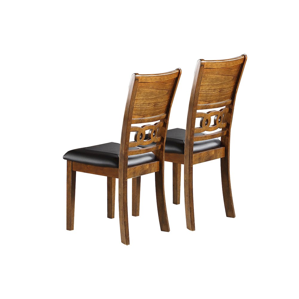 Set of 2 Upholstered Dining Chair in Walnut Finish. Picture 4