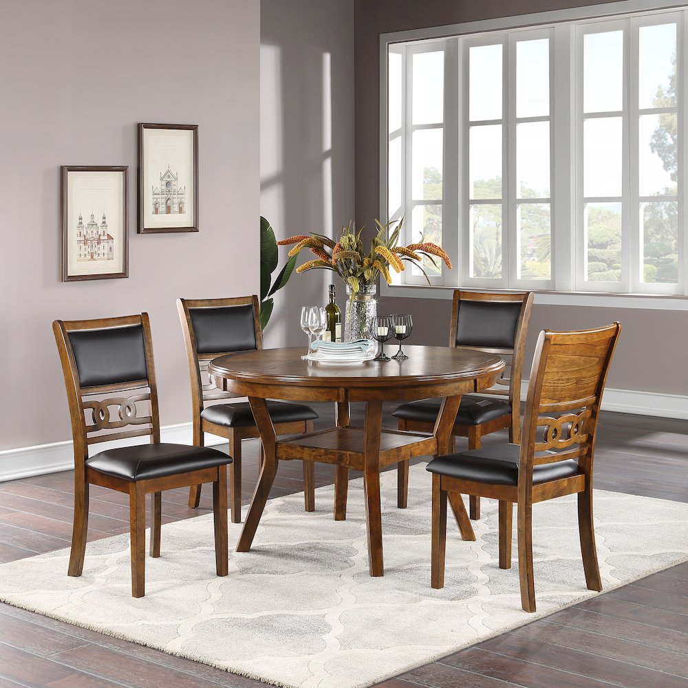 Set of 2 Upholstered Dining Chair in Walnut Finish. Picture 5