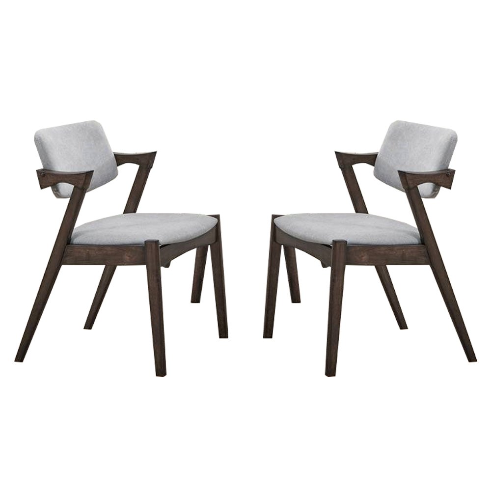 Set of 2 Fabric Upholstered Dining Chairs in Walunt. Picture 1