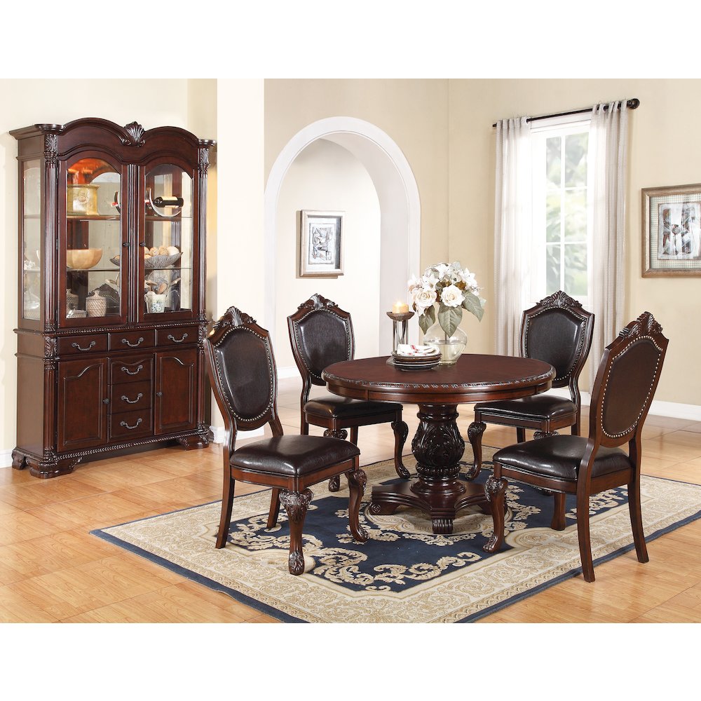 Rubberr Wooden Dining Table in Brown. Picture 3