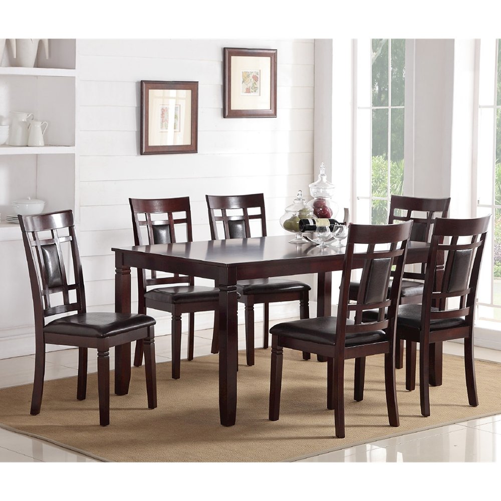Galliano 7 Piece Espresso Finish Dining Set. Picture 2