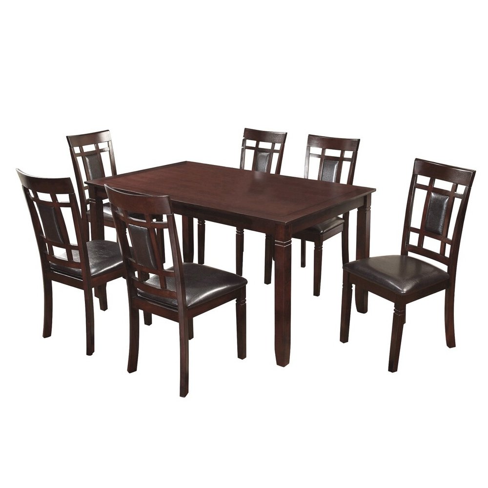 Galliano 7 Piece Espresso Finish Dining Set. Picture 5