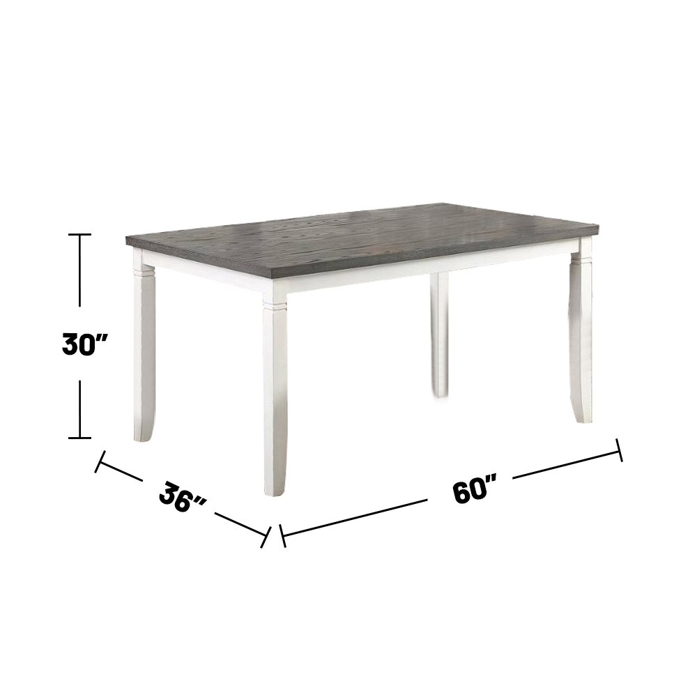 Celestia 6 Piece Wood Dining Set, White and Grey. Picture 3