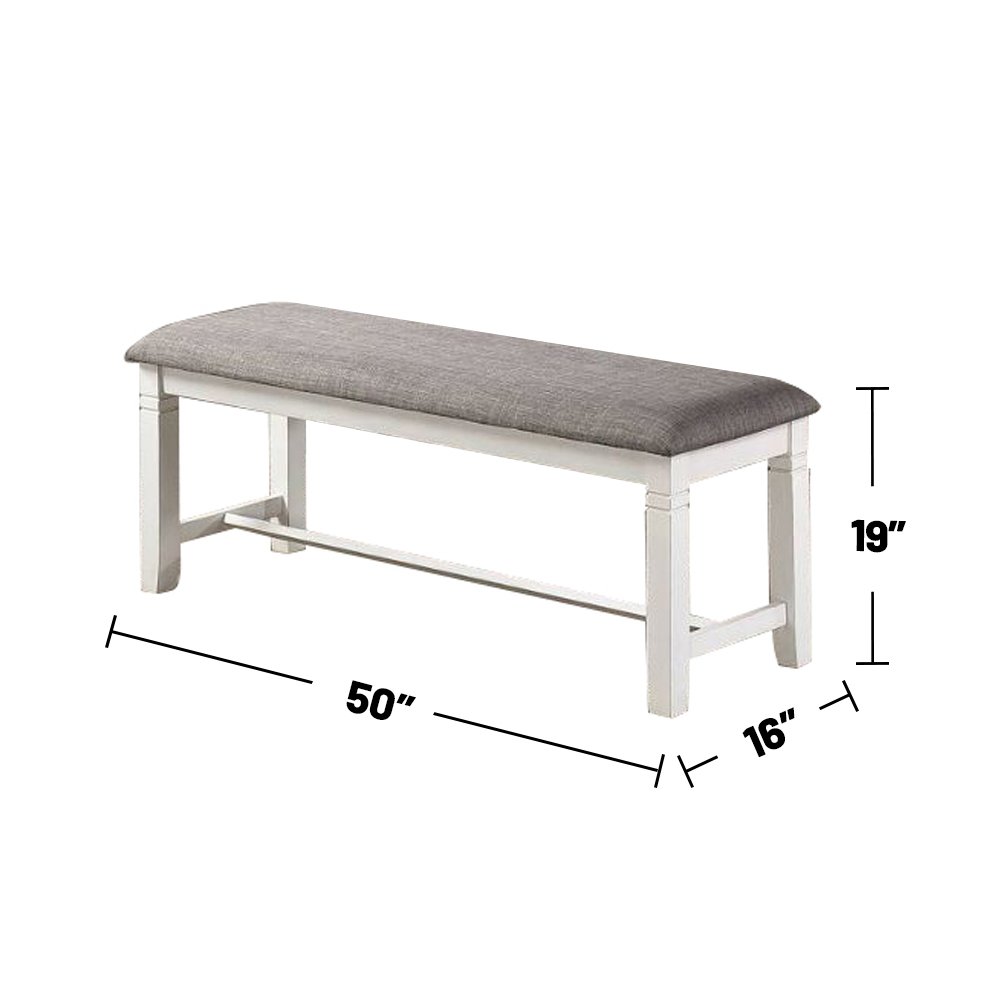Celestia 6 Piece Wood Dining Set, White and Grey. Picture 5