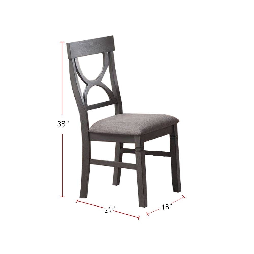Dasher 6 Piece Wood Dining Set, Grey. Picture 4