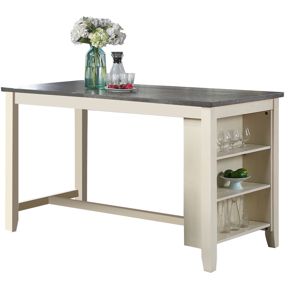 Rectangle Counter Height Dining Table in Grey and White. Picture 1