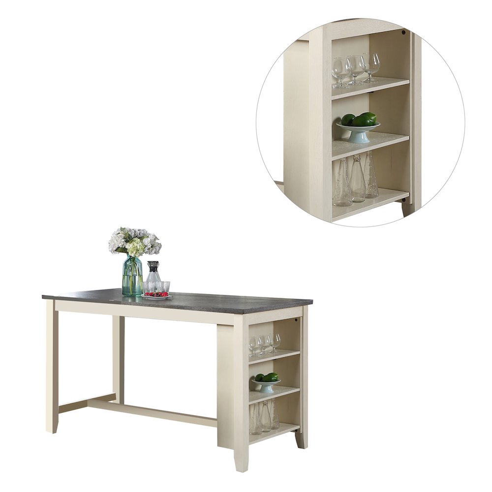 Rectangle Counter Height Dining Table in Grey and White. Picture 4