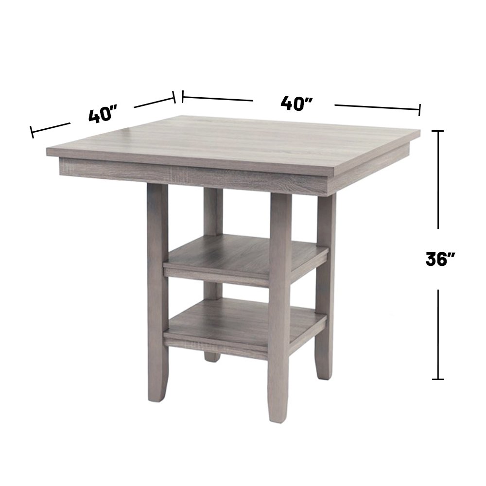 5 Piece Square Dining Set in Rustic Grey. Picture 3