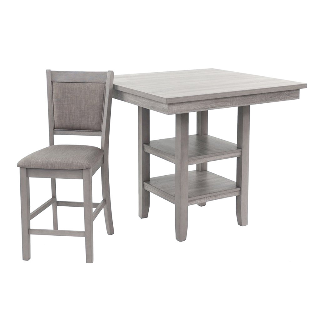 5 Piece Square Dining Set in Rustic Grey. Picture 5