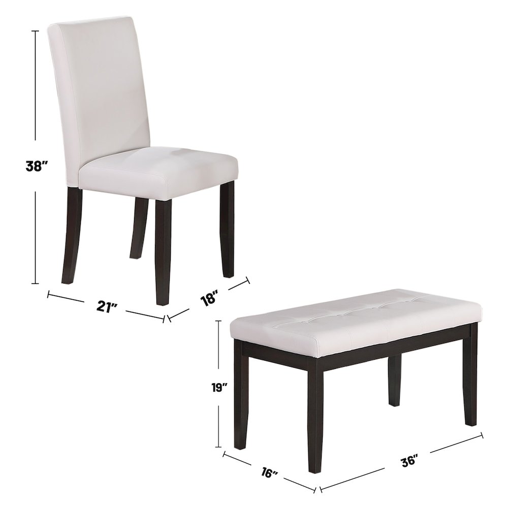 5 Piece Faux Marble Top Dining Set with Faux Leather Upholstered Seat. Picture 4