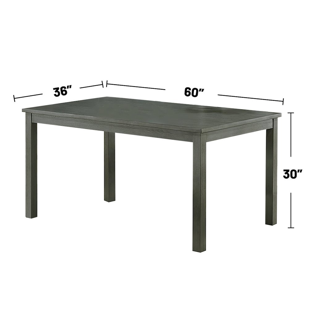 6 Piece Fabric and Wood Dining Set with Bench in Grey. Picture 3