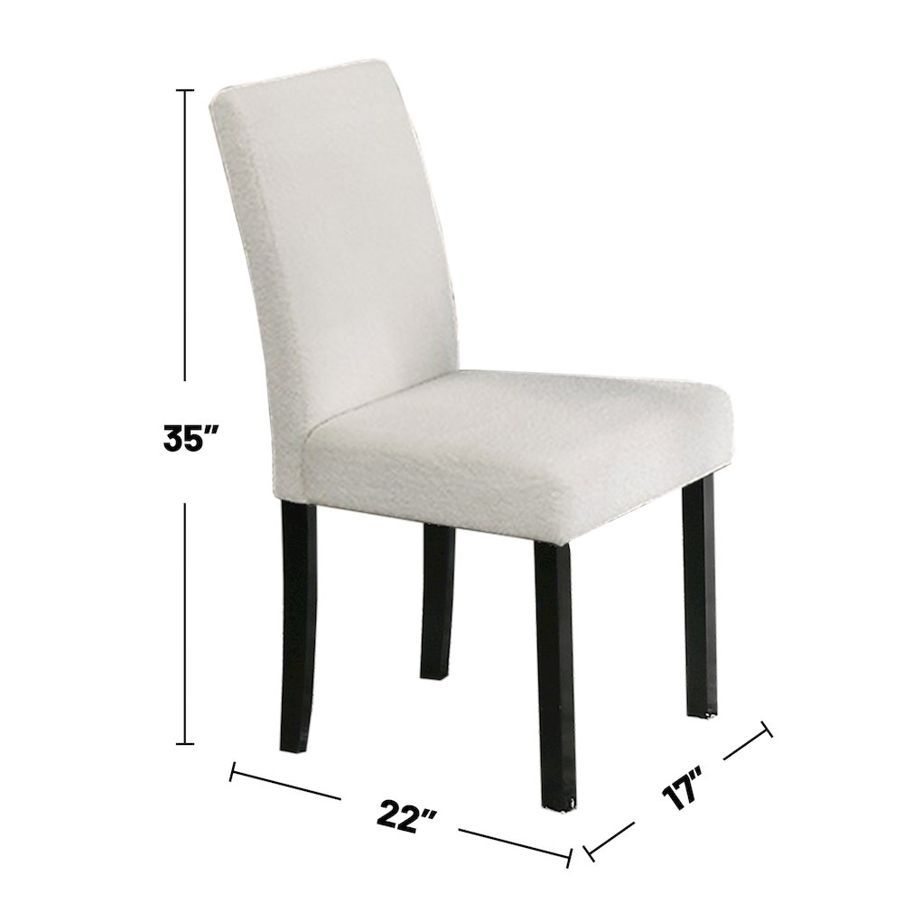 5 Piece Faux Marble Top Dining Set in White and Black. Picture 4