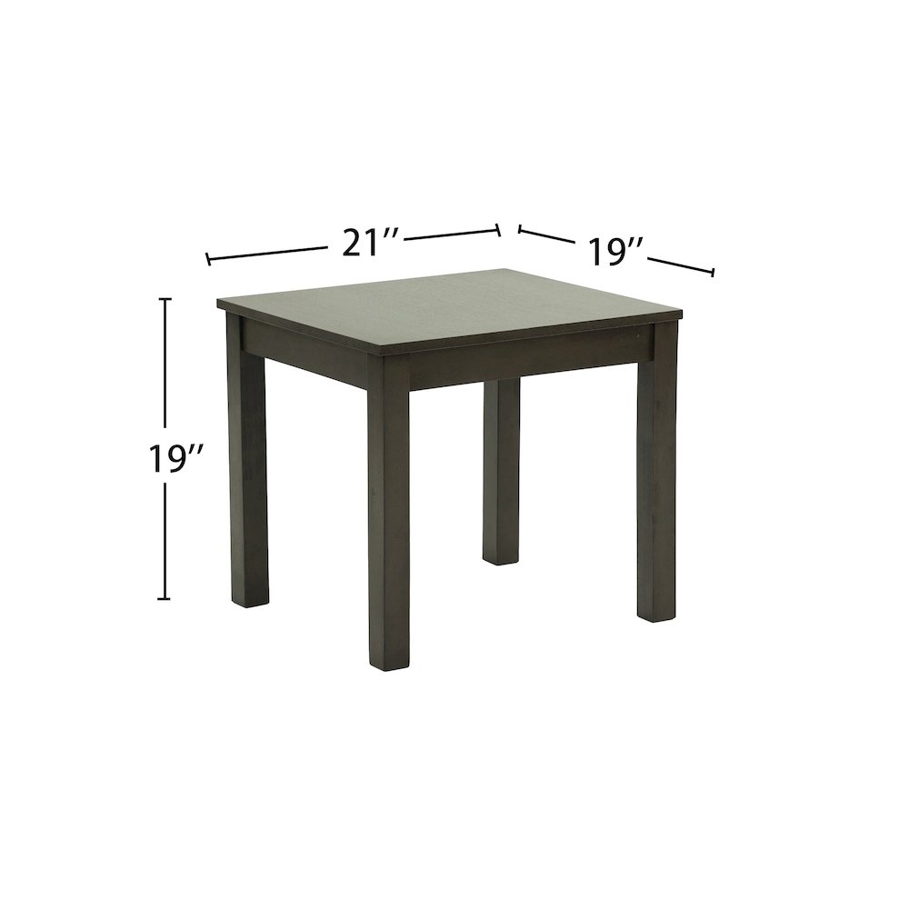 Pine Wood 3 Piece Coffee Table Set in Dark Grey. Picture 4