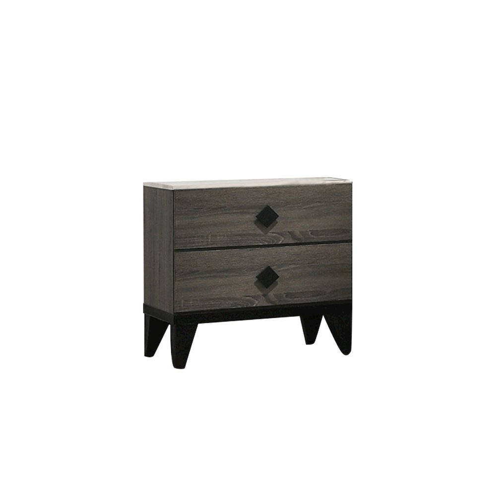 Smithson Nightstand With 2 Drawers Storage in Grey Finish. Picture 1