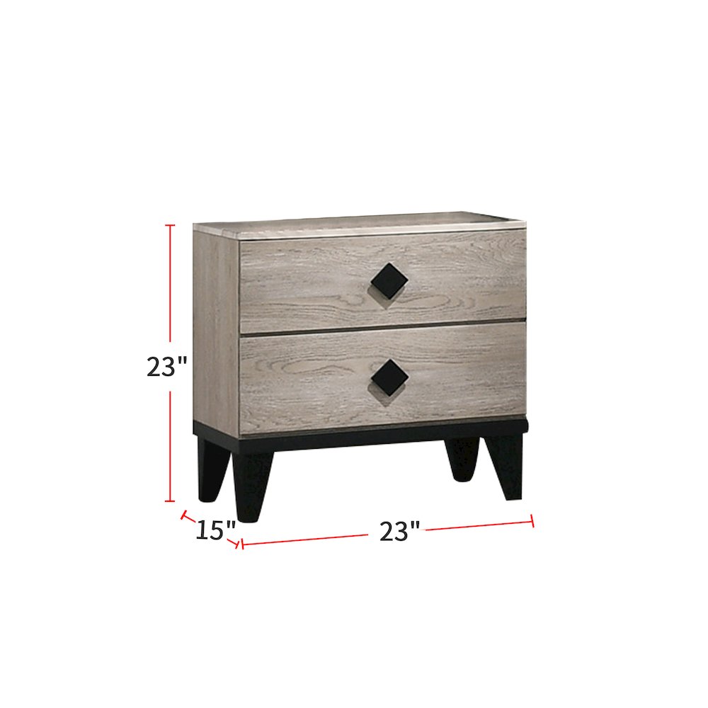 Smithson Nightstand With 2 Drawers Storage in Cream Finish. Picture 2