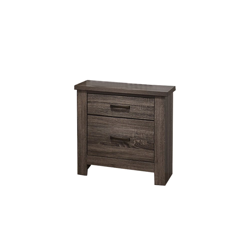Avenue 2-Drawer Wood Nightstand in Weathered Grey Finish. Picture 1