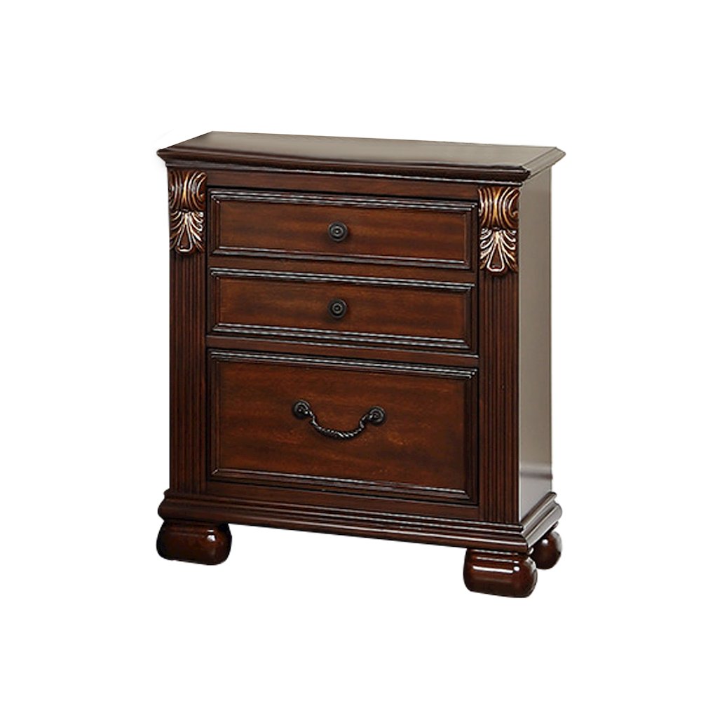 Barstow 2-Drawer Wood Nightstand in Cherry Finish. Picture 1