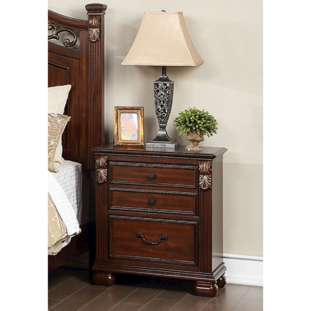 Barstow 2-Drawer Wood Nightstand in Cherry Finish. Picture 2