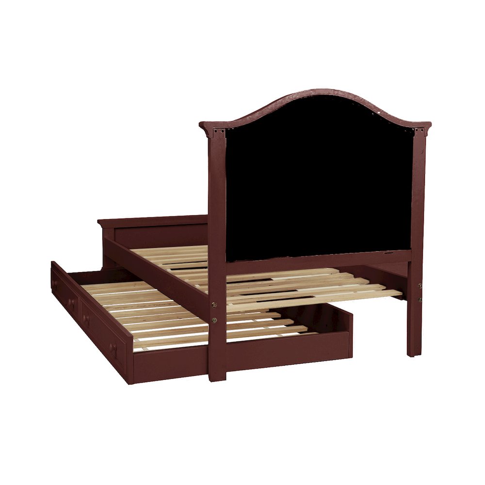 Twin Size Bed with Trundle in Black and Cherry Brown. Picture 3