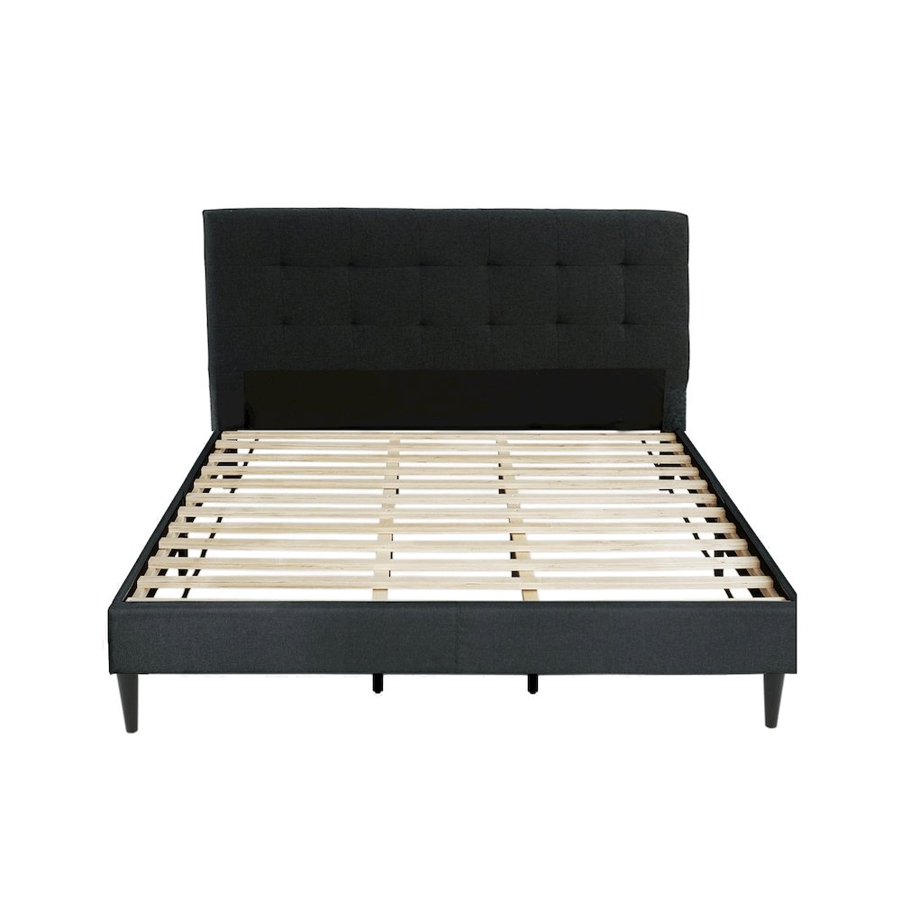 Charcoal Fabric Upholstered Bed, Cal. King Size. Picture 4