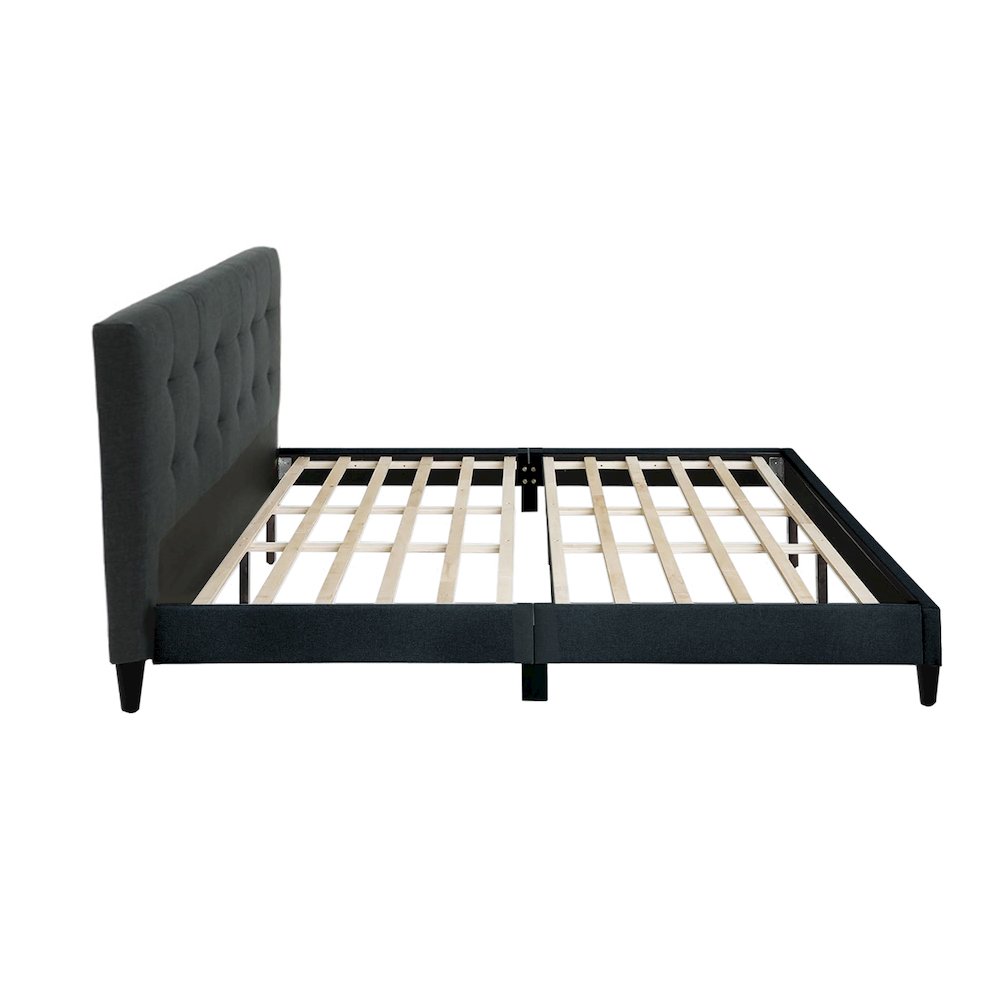Charcoal Fabric Upholstered Bed, Cal. King Size. Picture 5