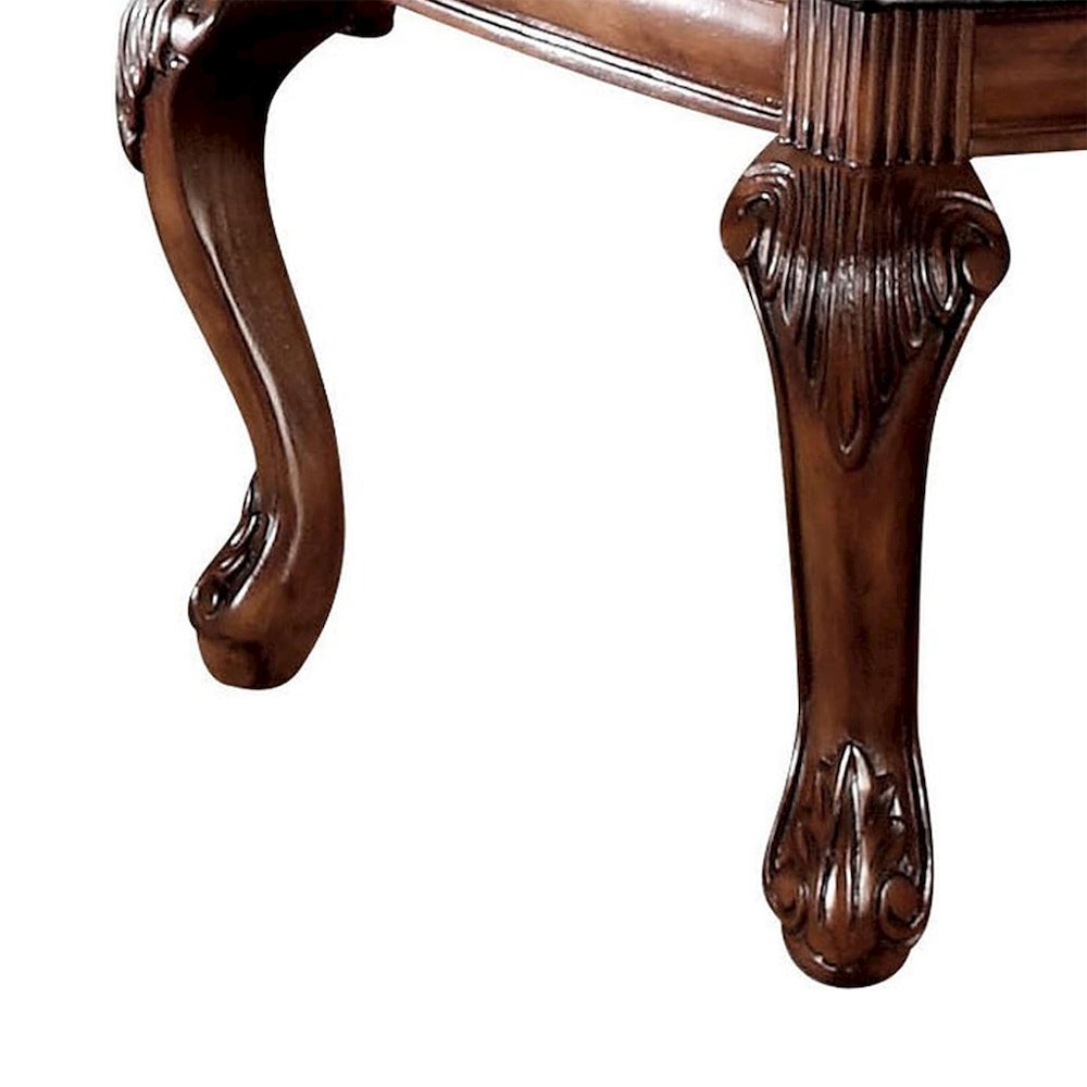 Set of 2 Black PU Upholstered Dining Armchairs in Cherry Finish. Picture 5