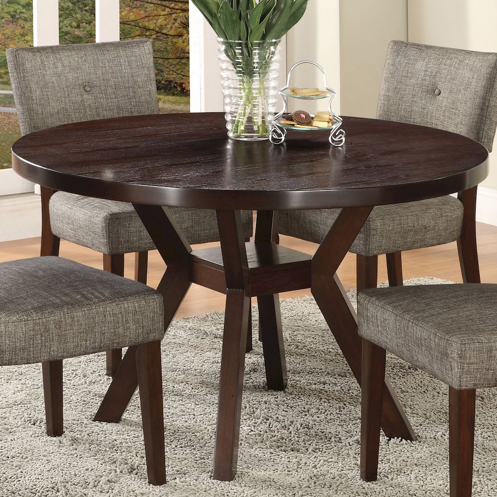Round Dining Table in Espresso. Picture 2