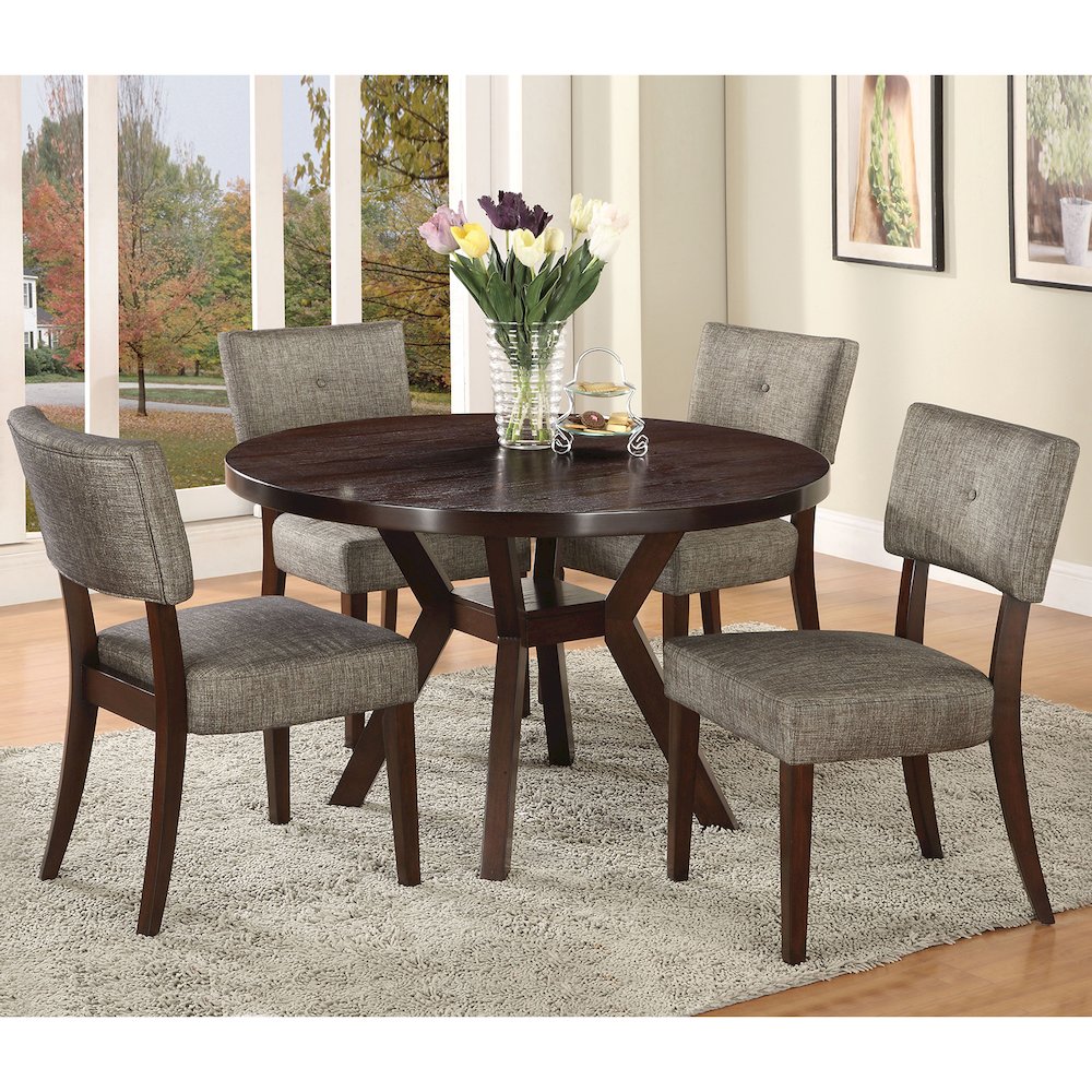 Round Dining Table in Espresso. Picture 5